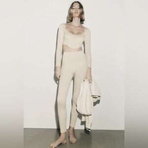 Zara beige long sleeve set